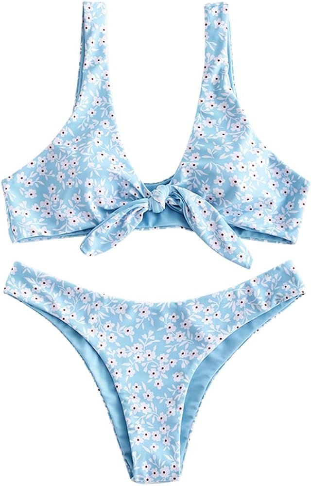 zaful green floral bikini