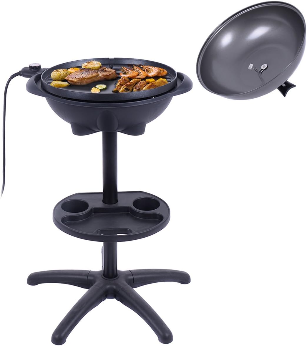 review Electric BBQ Grill 1350W Non-Stick 4 Temperature Setting Outdoor Garden Camping