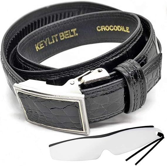 Amazon 職人手作りの一生物 クロコダイルベルト 日本製 ワニ本革使用 しおり型ルーペ付 キーリットタイプ ベルト 通販