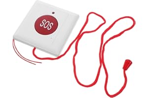 NUOBESTY Emergency Call Button for Seniors and Large Easy-Press Panic Alarm with Pull Cord Compact Wall Mount