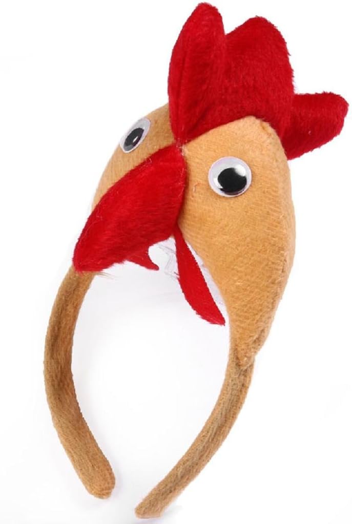 She's Shining Chicken Headband Animal Farm - Adult Cosplay Party Fancy Dress Costume Headwear Accessory, Brown Chicken