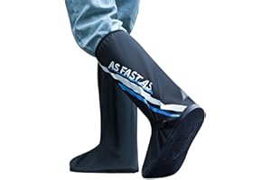 RINJOY Waterproof Rain Shoe Covers Reusable Anti-Slip and Reflector Portable Motorcycle Rain Boots for Men Women