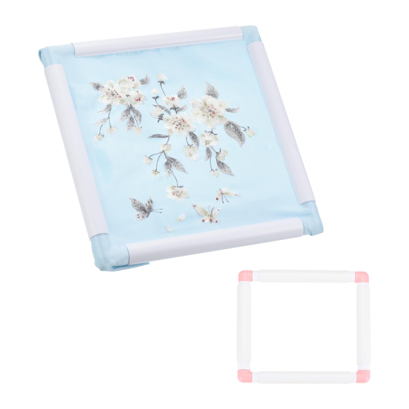 PATIKIL Embroidery Hoops Universal Clip Embroidery Hoop Frame Reusable Square Rectangle Plastic Clip Frame Embroidery Hoop for Art Craft Sewing (6x6Inch), Pink