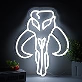 Pinlangdou White-Bull Skull Neon Sign Gaming Neon Sign, Star and Wars Led Signs,GameRoom Decor,Outer Space Gaming Wars Decoration,Game Art Light for Man Cave, Game Signs for Men,Teens,Gamers