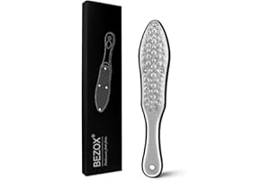 BEZOX Professional Foot File Callus Remover, Double Sided Pedicure Rasp for Cracked Heel and Dead Foot Skin - Heavy Duty Surgical Grade Stainless Steel - W/Cloth Storage Bag & Gift Box