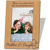 XQLSR Mother Daughter Photo Frame, Mother Gift from Daughter, Best Mom Gifts, Rustic Picture Frames 4x6 Inches for Wall & Tabletop Display, Photo Gifts Wooden Picture Frame, Mom Birthday Gift