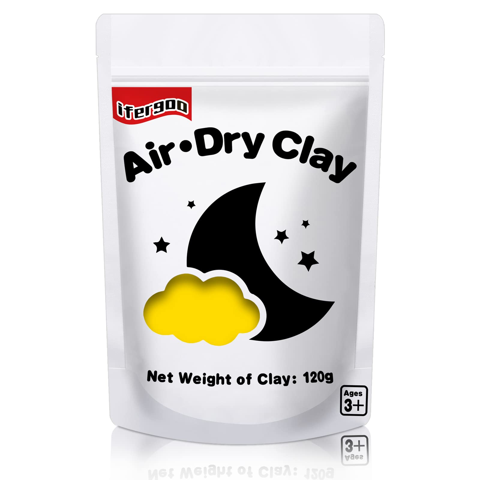 iFergoo Air Dry Clay, Ultra Light Modeling Clay, Magic Clay DIY Creative Modeling Dough, Kids Gifts for Girls Boys (Yellow Clay)