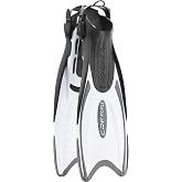 Cressi Snorkeling Fins, Palau, Adjustable Open Heel, Travel Fins for Adults | Quick-Adjust Buckle, Lightweight &amp; Comfortable, Efficient Propulsion, Diving Fins, Scuba Fins, Snorkel Gear, Made in Italy