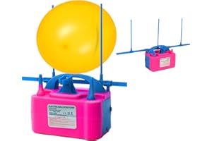 Electric Balloon Pump with Sizer, QIPUMP 110V 600W Balloon Blower Inflator Dual Nozzle Air Pump Balloons Inflator for Decorat