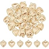 UNICRAFTALE 40pcs Real 24K Gold Plated Love Heart Charm Heart Pendant Charms Small Cute Valentine's Day Pendant for Keychains Earrings Bracelets Necklaces Jewelry Making and DIY Crafts 9.5x8x0.7mm