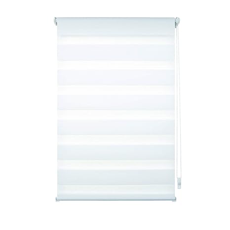 Liedeco® DUO Rollo Klemmfix - 60 x 160 cm weiß (Breite x Höhe) / transparent lichtdurchlässig blickdicht und stufenlos verste