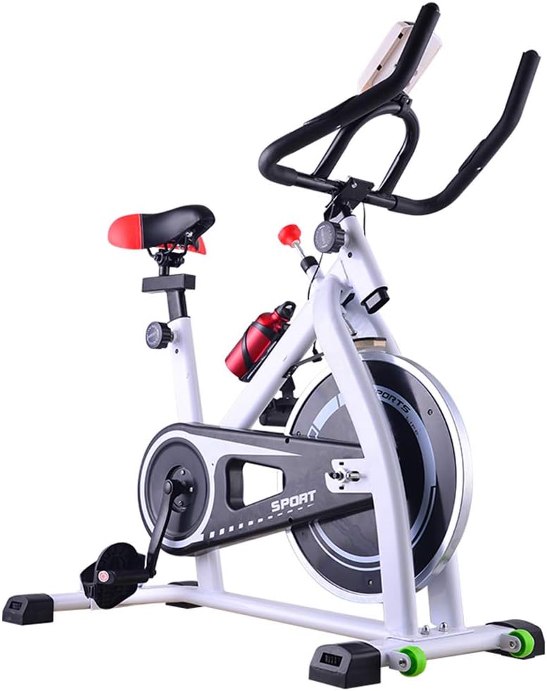 WADSYS Indoor Cycling Exercise Bike, Direct Belt Driven 7Kg Flywheel, Magnetic Resistance, 3-Piece Crank, For Home Cardio Gym With Comfortabe Seat Cushion, Resistance Adjustmentl,White