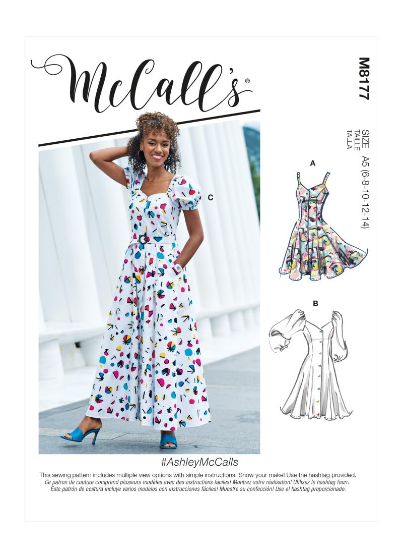 McCall's M8177A5 6-8-10-12-14 Misses Dress