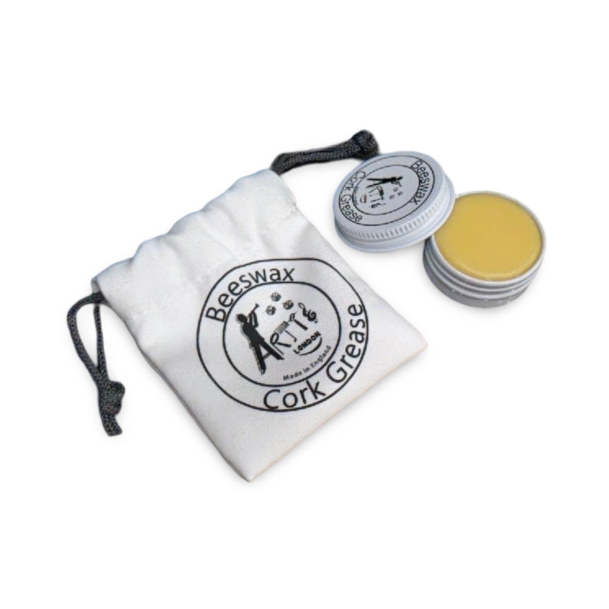Premium Beeswax Cork Grease – Large 15ml Tin with Microfibre Pouch – Handmade in the UK – Ideal for Clarinet, Oboe, Bassoon & Saxophone Corks