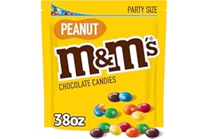 M&M'S Peanut Milk Chocolate Candy Bulk Pack, Party Size, 38 oz Bag