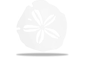 Riverside Designs Coastal Sand Dollar Ocean Beach Metal Art Steel Wall Decor (12", White)
