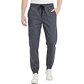 VOGRYE Scrub Pants for Men - Slim Jogger Pants with 3 Pockets, Yoga Waistband, Anti-Wrinkle Scrubs for Men