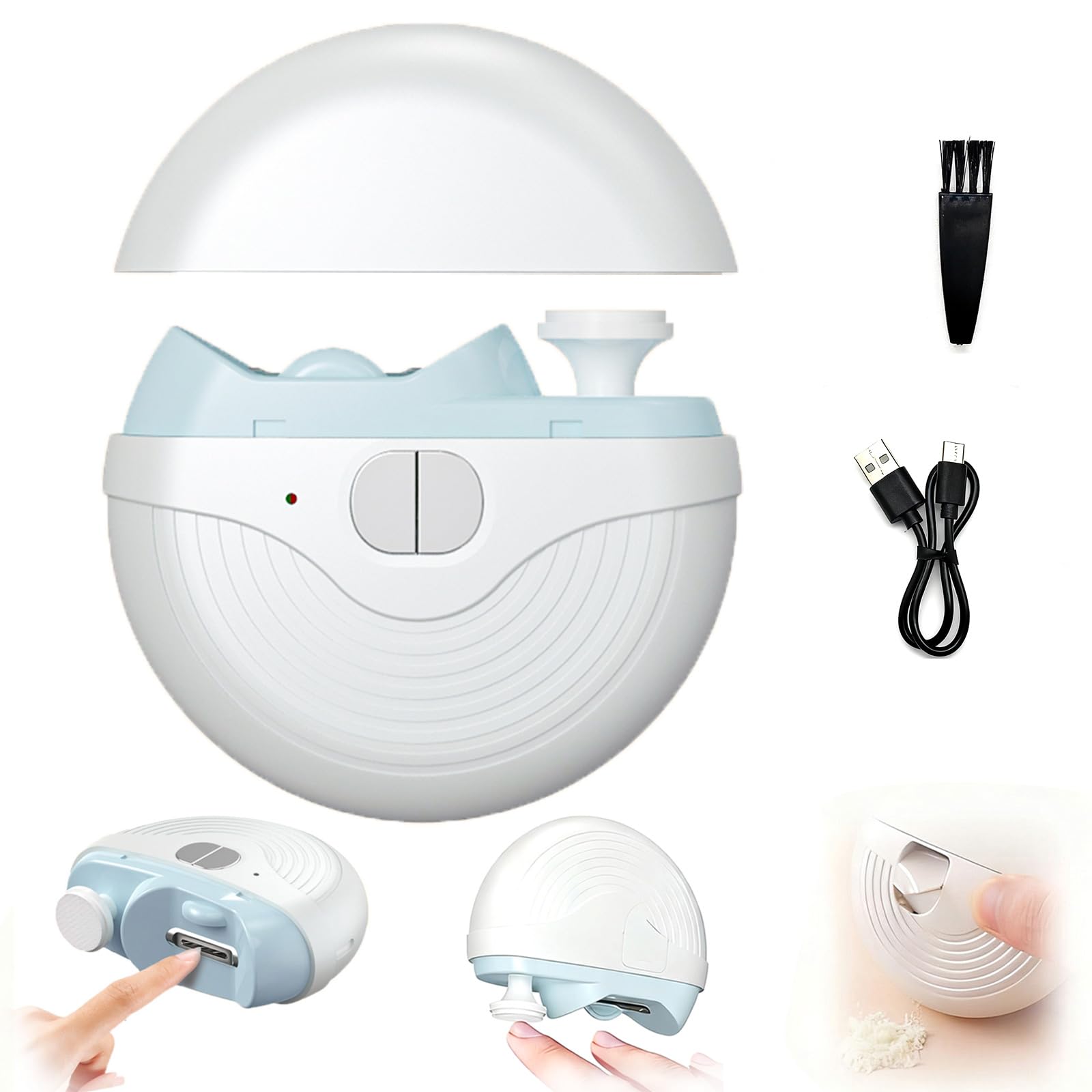 Photo 1 of Electric Nail Clippers for Seniors,Upgrade Smart Nail Clippers 2026 New 3 in 1 Electric Clipper with Polishing and LED Light,Smart Toenail Clipper 3 Adjustable Speeds for Adults,Baby (Blue)