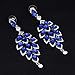 Leaf Laminated Blue Wedding Dangle Earrings for Women or Bridesmaids Bling Earring, Austrain Crystal Earrings For Girl or Bride M&M Jewelry (Blue) minmin