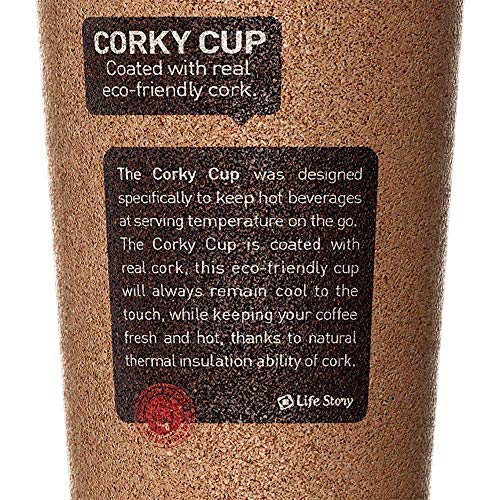 Reusable Insulated Cork Coffee To Go Mug for Travel and Work - 16 Ounces ANTI-BACTERIAL & ANTI-SLIP Coffee/Tea Mug - Thumbnail 2