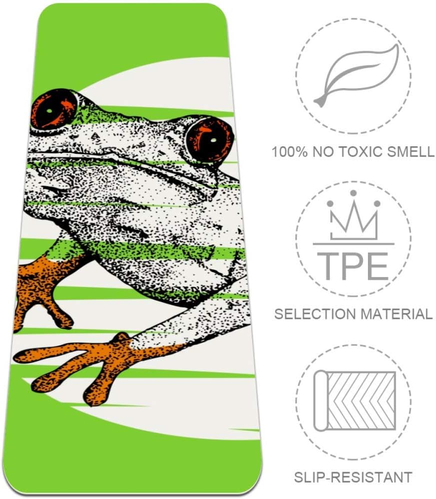 Unicey Frog Sketch Yoga Mat Thick Non Slip Yoga Mats for