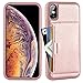 ZVE iPhone Xs Wallet Case, Case for Apple iPhone Xs and X, 5.8 inch, Wallet Case with Credit Card Holder Slot Slim Leather Case Cover for Apple iPhone Xs and X 5.8 inch (Aries Series)- Rose Gold
