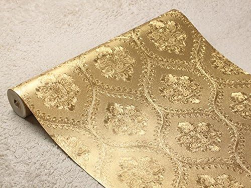 Loaest Contact-Paper Bedroom Wallpaper Night Field Gold Foil Wallpaper Paper Roll Modern Gold Foil Living Room Wallpaper for Walls 3 D, 900722, 5.3㎡