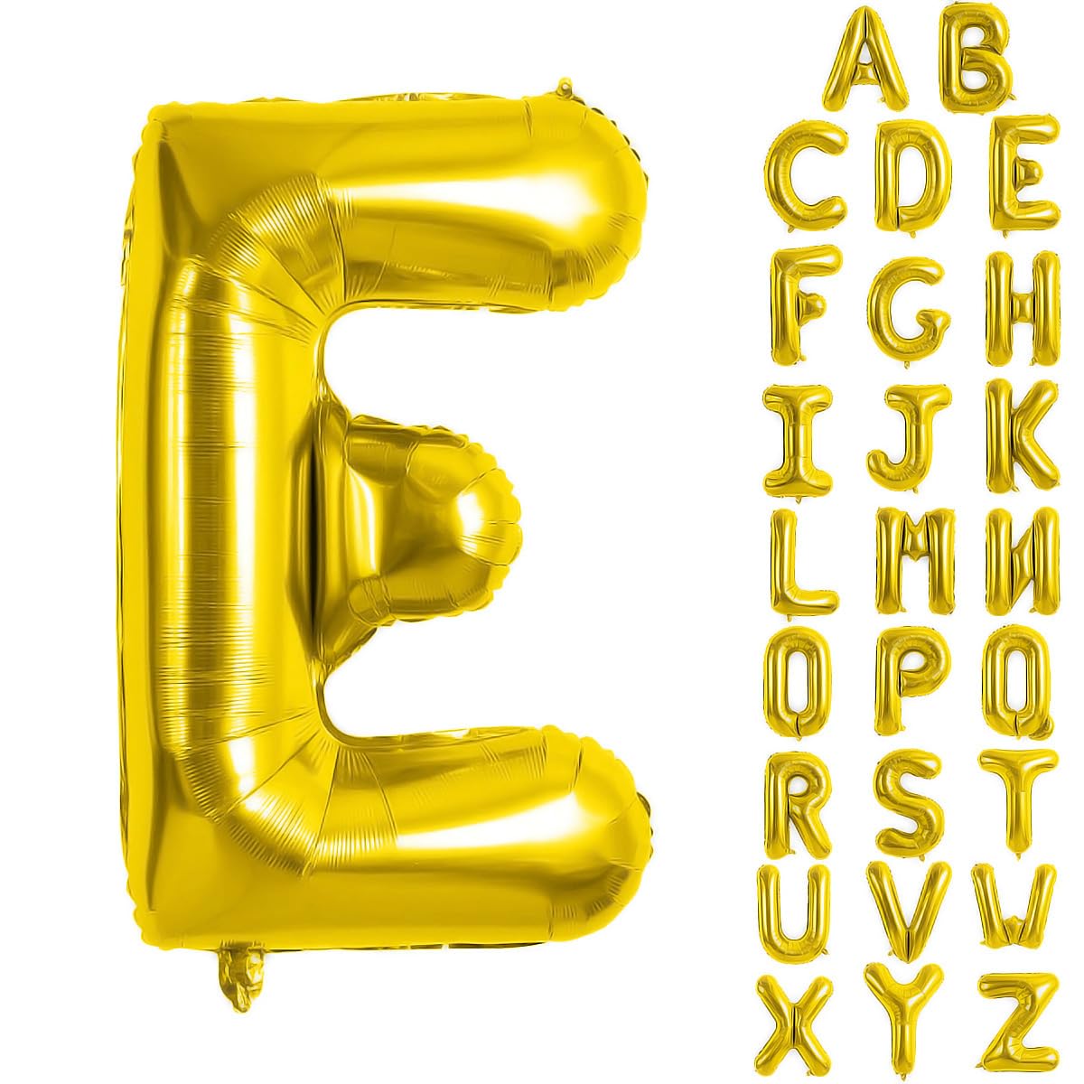 Photo 1 of 40 Inch Gold Letter E Balloons Foil Helium Golden Big Alphabet Party Ballon Mylar Balloon Large Letter Balloon Aluminum Foil for Birthday Wedding Anniversary Party Decorations YUNSHANGMO