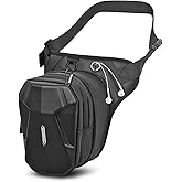 flintronic Motorcycle Leg Bag, Thigh Bag, Motorcycle Cycling Drop Leg Bag, with Headphone Jack, Waterproof Multi-Function Leg Fanny Pack for Men Women Cycling Running Traveling and Fishing