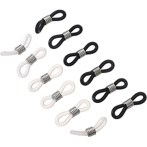 12 Pcs Eyeglass Chain Connector Rings Non-Slip Rubber Eyeglasses Holder for Glasses Cord Strap Lanyard Retainer Accessories B