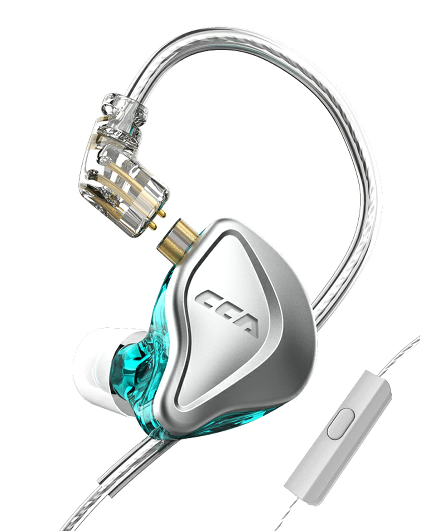 CCA NRA In Ear Monitor HiFi In Ear Headphone, Electret Technology Zinc Alloy Housing High Frequency Hi-Res Headset, 2Pin Detached Earphone (WITH MIC)