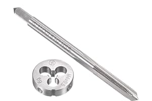 uxcell M4 x 0.5mm Metric Tap and Die Set, Machine Thread Screw Tap with Round Threading Die, Tap & Die Kit for Nut Screw Bolt