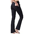 nuveti Women's High Waisted Boot Cut Yoga Pants 4 Pockets Workout Pants Tummy Control Women Bootleg Work Pants Dress Pants