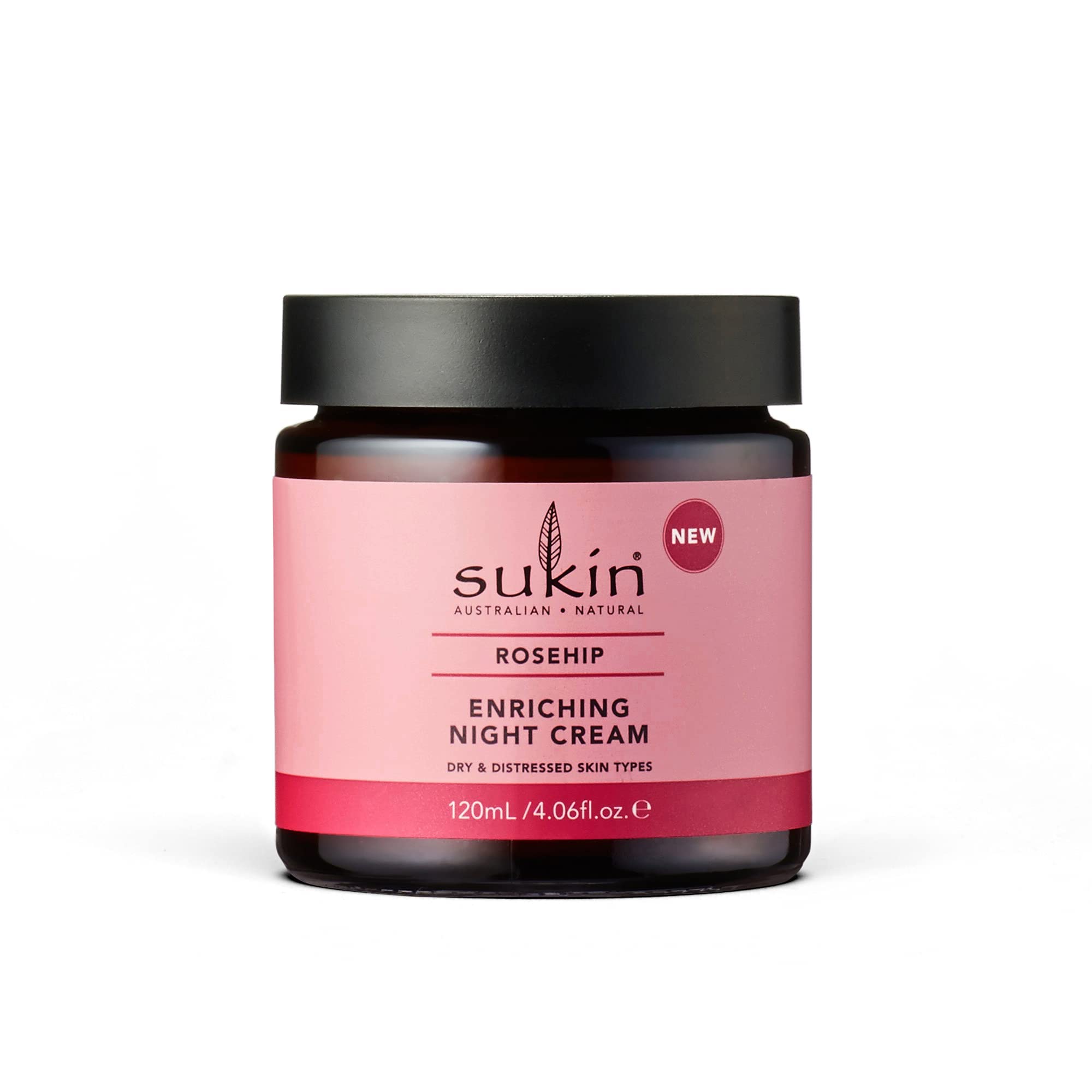 Sukin - Enriching Night Cream - Rosehip Oil Hydrating Face Cream for Distressed and Dry Skin Types - Face Care, Skin Care, Face Cream for Dry SKin, Cream for Dry Skin, Sukin Moisturiser - 120ml
