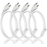 JESLED 4FT t5 t8 Power Cord for Led Shop Lights 4 Pack | t5 t8 extension cord AC Power Cord Cable with 3-Prong Plug for Integrated LED Tube Light Fixture