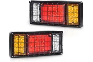 CNNELL 2pcs Universal Tail Lights 40 Led Turn Signal Light Waterproof Truck Tail Lights Brake Turn Signal Reverse Light Compa
