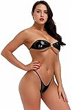DeSeeni Women Strapless Bra Bandeau Bikini Set 2