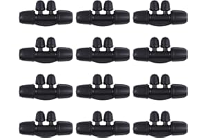 12 Pcs 1/2" to 1/4" Drip Irrigation Fittings, Barbed Four Way Connectors for 1/2 to 1/4 Inch Vinyl Tubing, Anti-Leak Drip Irr