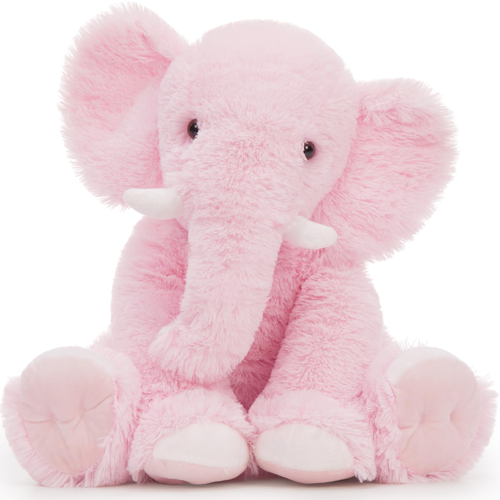 Photo 1 of Tezituor 19.6 Inch Plush Elephant Stuffed Animal Giant Pink Elephant Toys Soft & Cuddly Plush Animal Gift for Girls, Kids Birthday Christmas Valentine's Day
