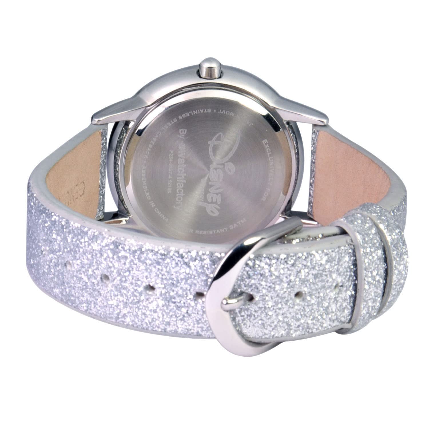 Disney Princess Watch for Girls Age 4–7 Featuring Cinderella Dial – Perfect for Fans of Glitter Moments, Royal Energy, and Sparkle Charm – Silver Bezel with Aqua Nylon Strap and Velcro Closure