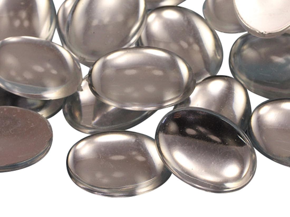 18x13mm Crystal Clear .AC Flat Back Oval Acrylic Cabochons Rhinestones Plastic Gems Embellishments for Crafts, Costumes, Card Invitations, Jewelry, Cosplay - 25 Pieces — image 1