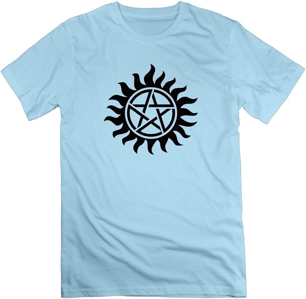 Men's Supernatural 100 Cotton O Neck TShirt SkyBlue US Size 3X