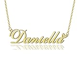 AOLO Daniella Heart Name Necklace 18k Gold Plated