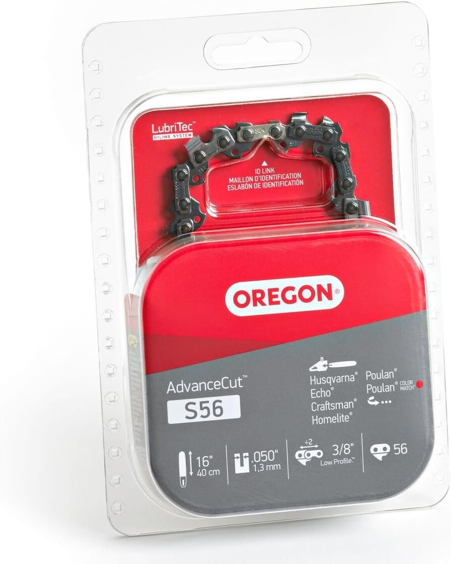 Oregon S56 AdvanceCut Chainsaw Chain for 16-Inch Bar, Fits Echo CS-400, CS-310, CS-352 and CS-370, Poulan 2150 and 3816, Makita EA4300F40B, Ryobi RY3716 and more; 56 Drive Links: Garden & Outdoor