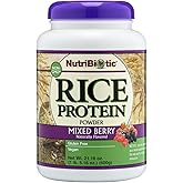 NutriBiotic – Mixed Berry Rice Protein, 1 Lb 5 Oz (600g) | Low Carb, Keto-Friendly, Vegan, Raw Protein Powder | Grown & Processed Without Chemicals, GMOs or Gluten | Easy to Digest & Nutrient-Rich