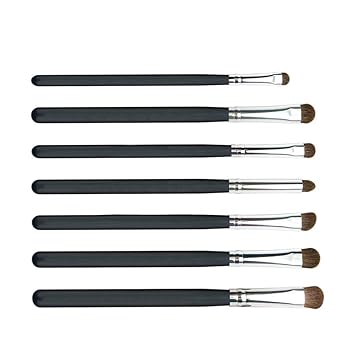 Electomania Goat Hair Eyeshadow Brushes (Black and Silver, 124) - Set of 7