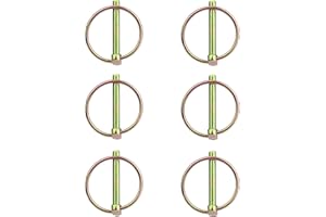 WISSXNA 6PCS Heavy Duty PTO and Hitch Lynch Pins, Clip and Cast Iron Pull Ring & Positioning Pin for Trucks, Tractors, Hand Carts, Towing Mowing,Lawn Mowers & Trailers(1/4’’ *1-3/4’’)