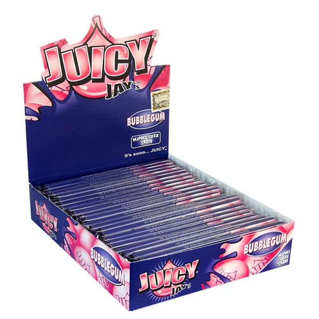 Juicy Jay 18624 S KS Slim-Bubblegum-Flavored Papers-24 Booklets of 32 Sheets Paper