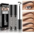 LSxia 2 Pcs Peel Off Tattoo Eyebrow Gel Set, Natural Color Eye-Brow Gel Long-Lasting Waterproof Eyebrow Tattoo, Easy Peel Off Eyebrow Tattoo Makeup -Up To 3 Days (Gray Brown)