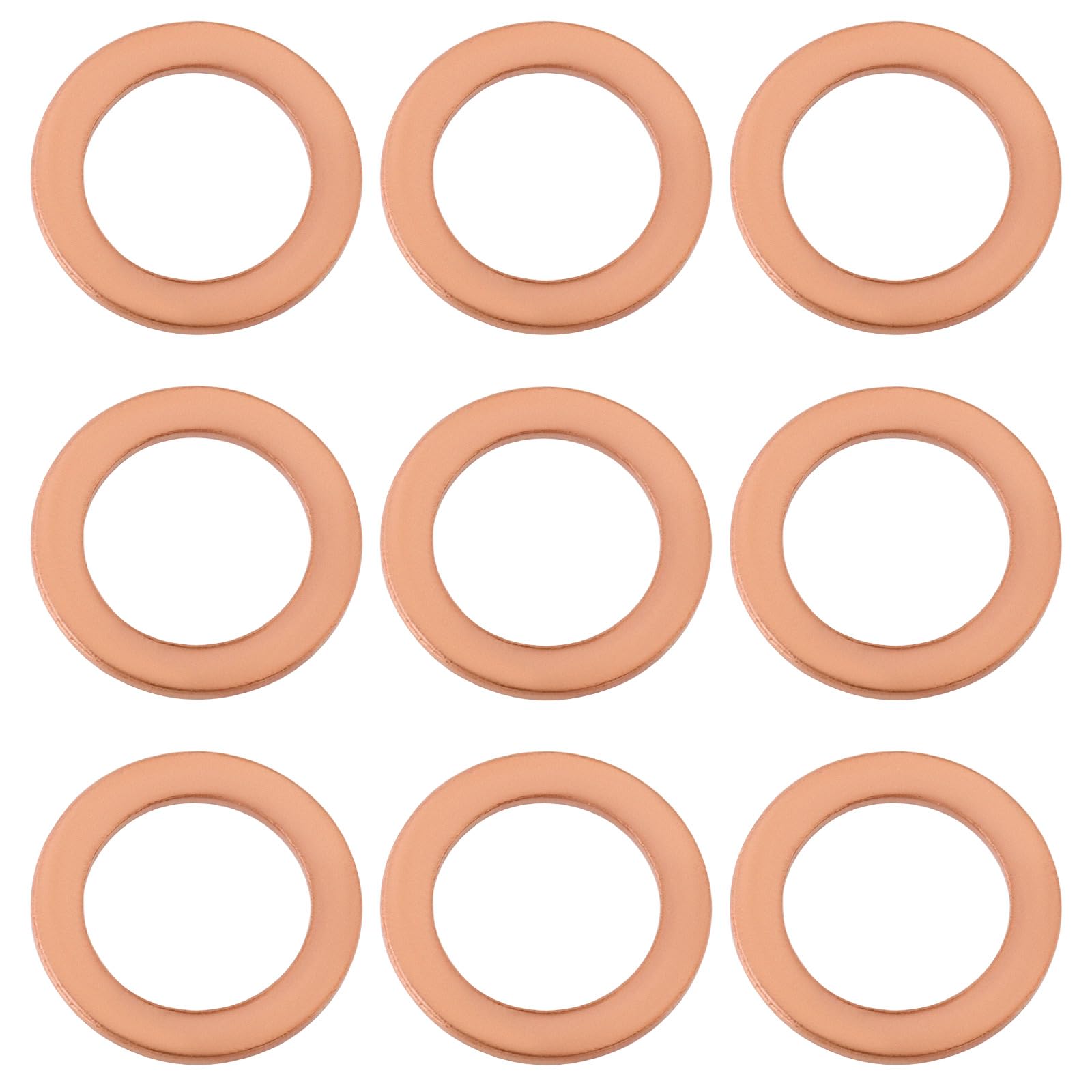 The Lord of the Tools 200Pcs Flat Ring Copper Crush Washer Copper Sealing Gasket Sealing Copper Gasket Ring for Automotive Industrial 12x8x1mm